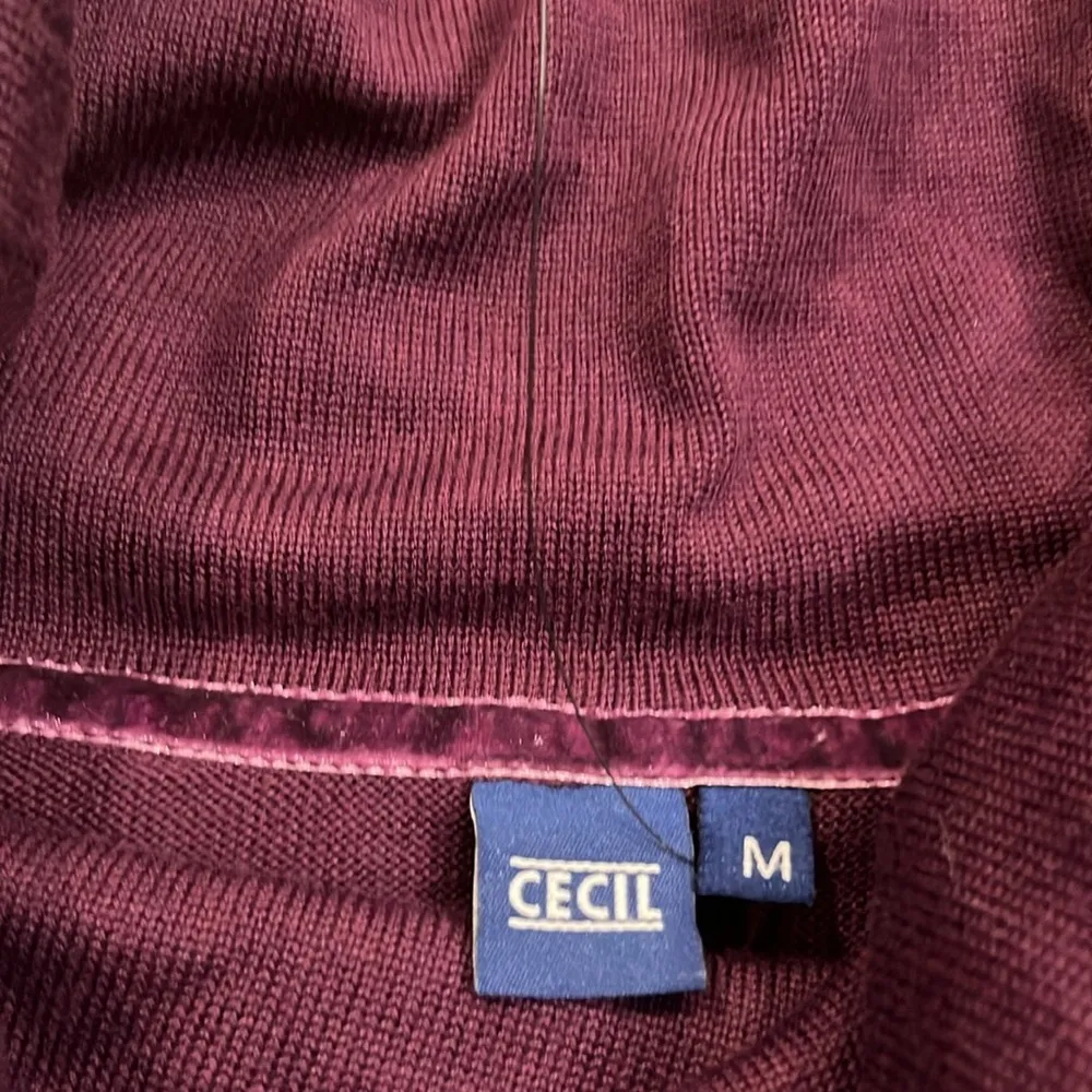NWT Cecil Germany fine knit cowl neck sweater eggplant purple M - Image 7