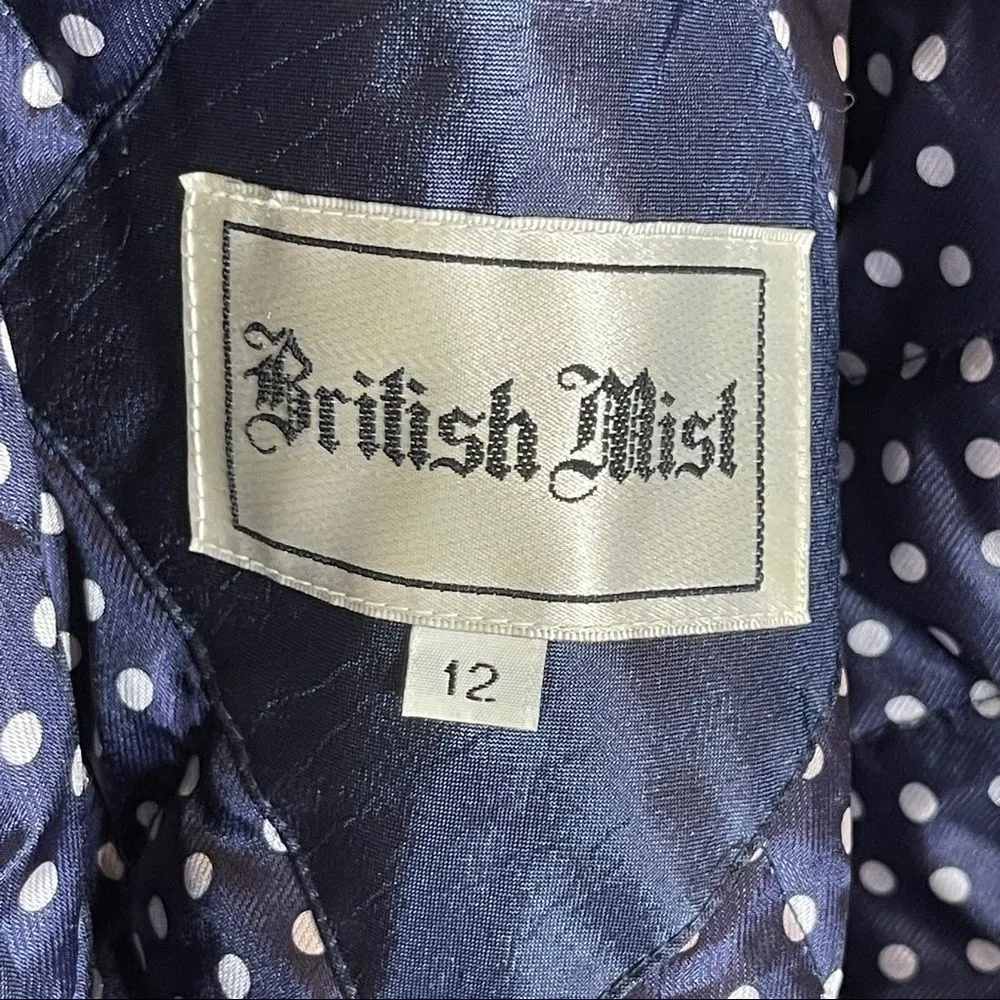 Vintage British Mist‎ Trench Coat Blue Size 12 - Image 6