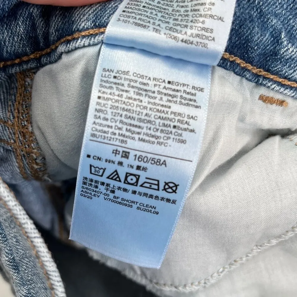 Old Navy Boyfriend Mid Rise Denim Jean Shorts Size 0 Medium Wash - Image 11