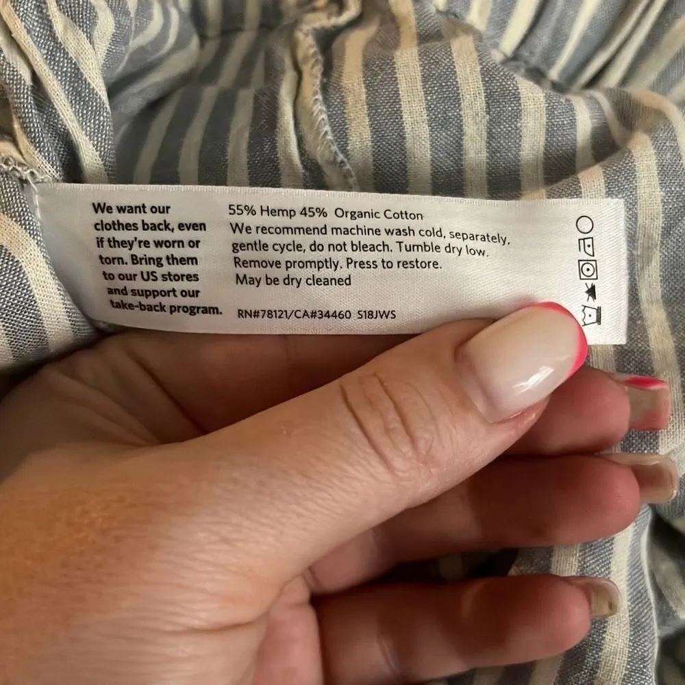 ✨Eileen Fisher Striped Hemp-Blend Relaxed-Leg Ankle Sz Large Pants✨ - Image 9