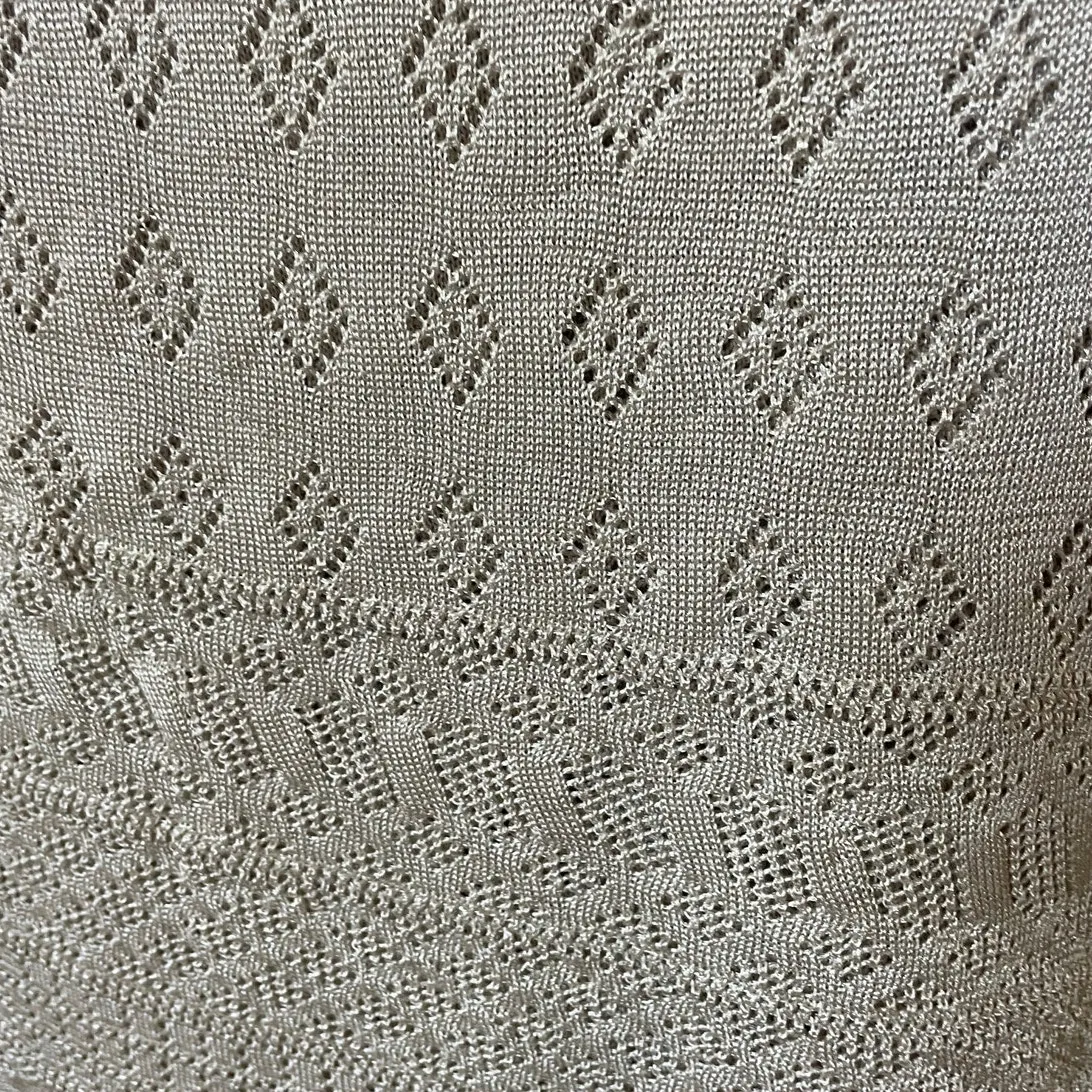 NWT Callahan Knitwear Cream Pointelle Faux Wrap Maxi Skirt Size Large - Image 4