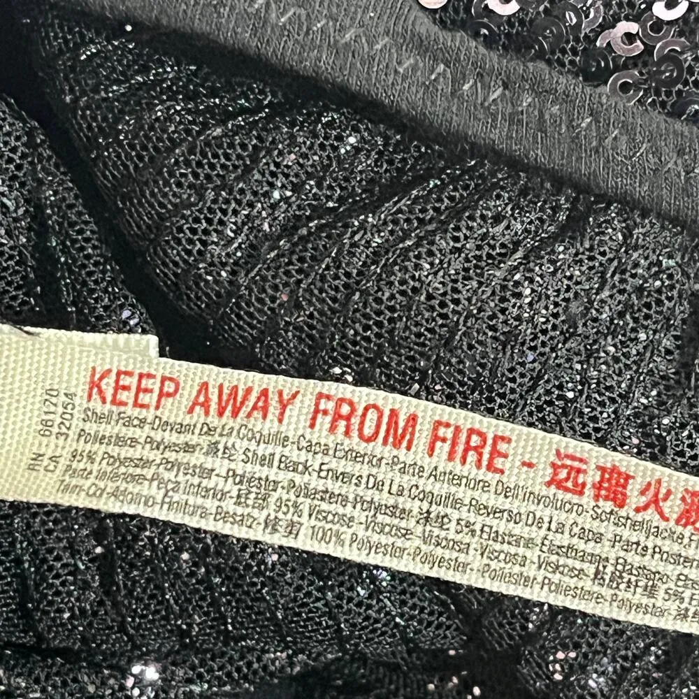 Free People Women's Supershine Black Sequin Boatneck Bodysuit Size Small - Image 7