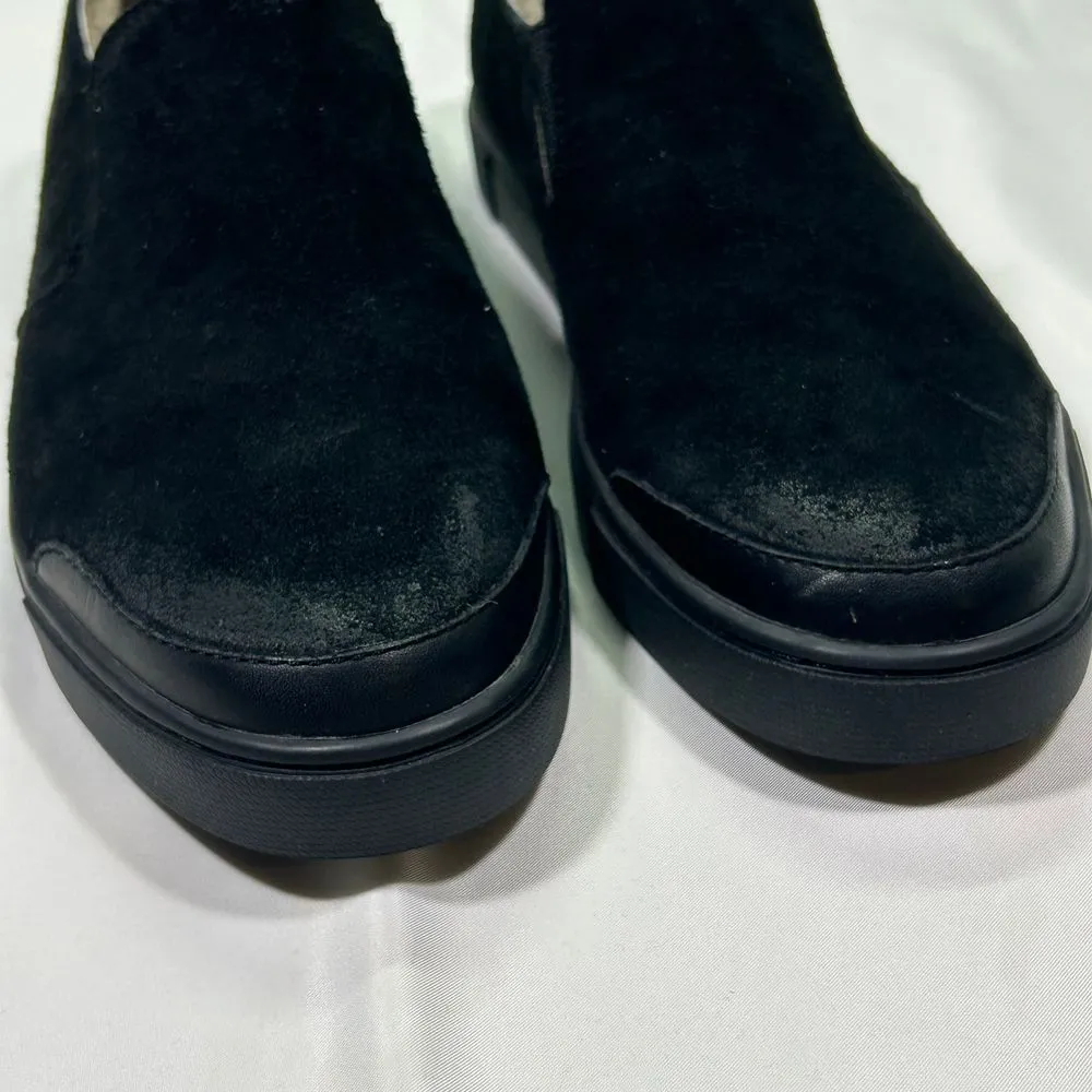 Frye Gemma Black Suede Slip-On Sneakers Fur‎ Lining Shoes Womens 10 - Image 2
