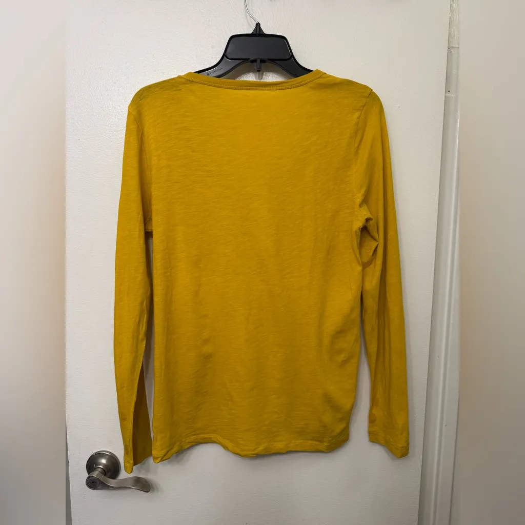 J.Crew Vintage Cotton Yellow Long Sleeve Top - Image 2