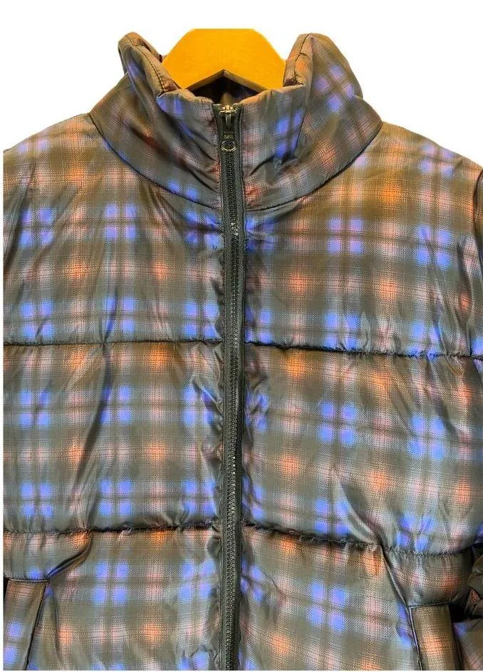 BP. Nordstrom | NWT | XS | Oversized Puffer Jacket in Purple Earl Ombre Plaid - Image 4