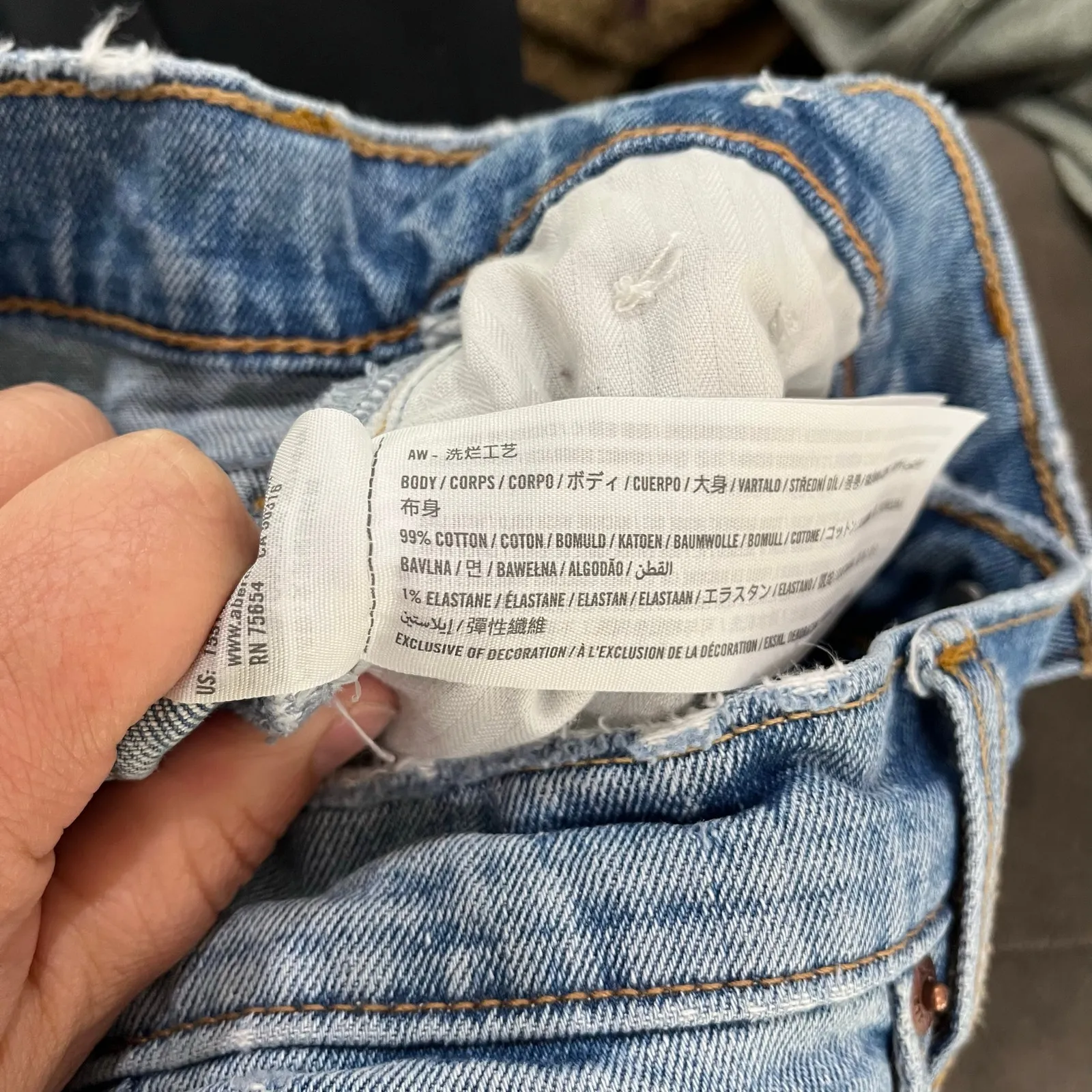 Abercrombie & Fitch Ultra High Rise Ankle Straight Light Blue Jeans Sz 26 - Image 7