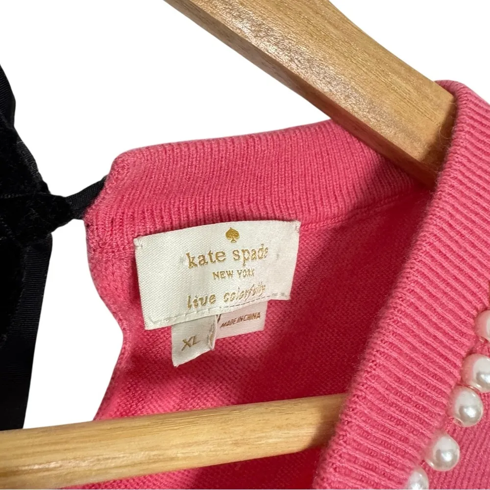 Kate Spade Petunia Pink Wool Blend Pearl Sweater - Image 3
