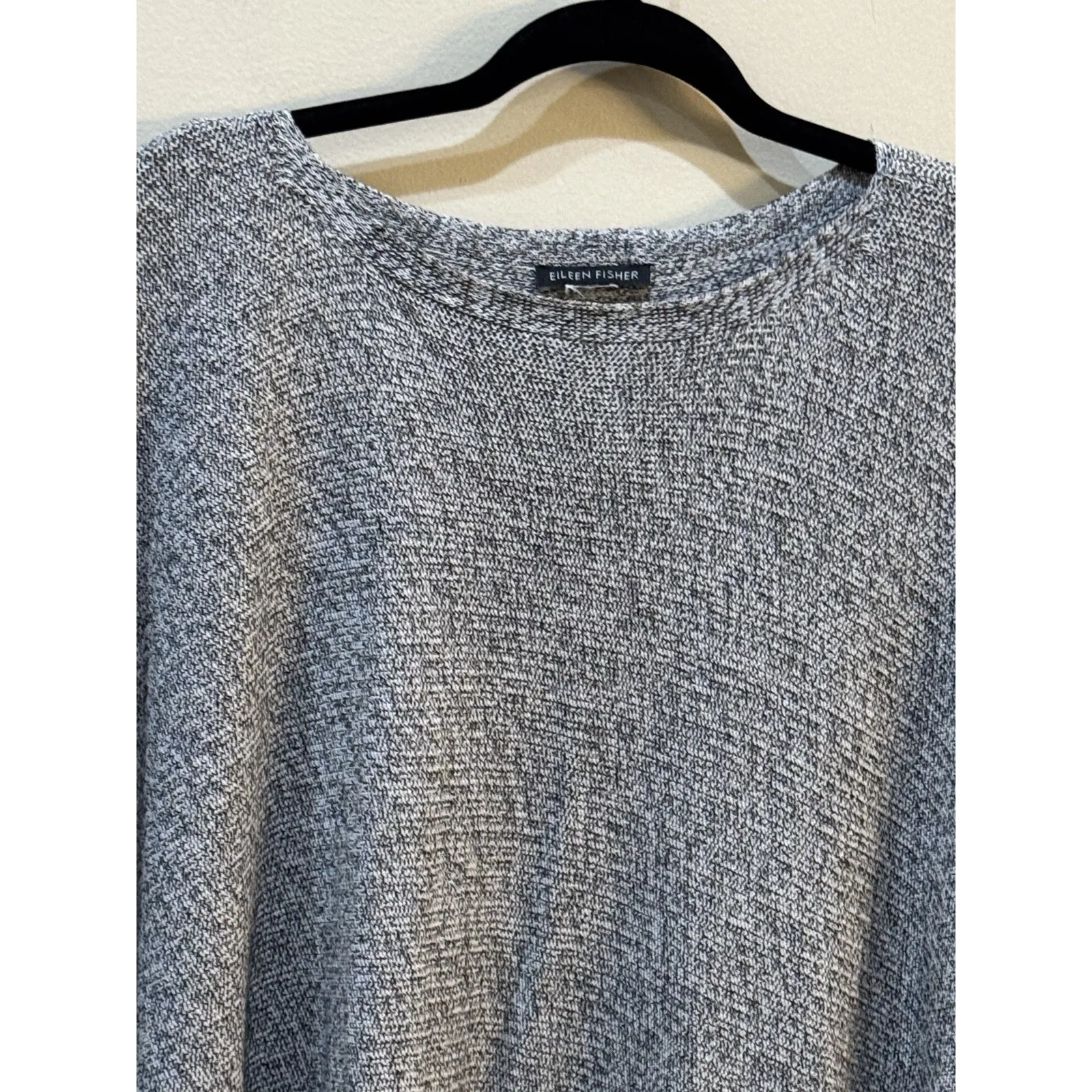 Eileen Fisher‎ Sleek Tencel Twist Silver Bateau Neck Poncho Size M/L - Image 4