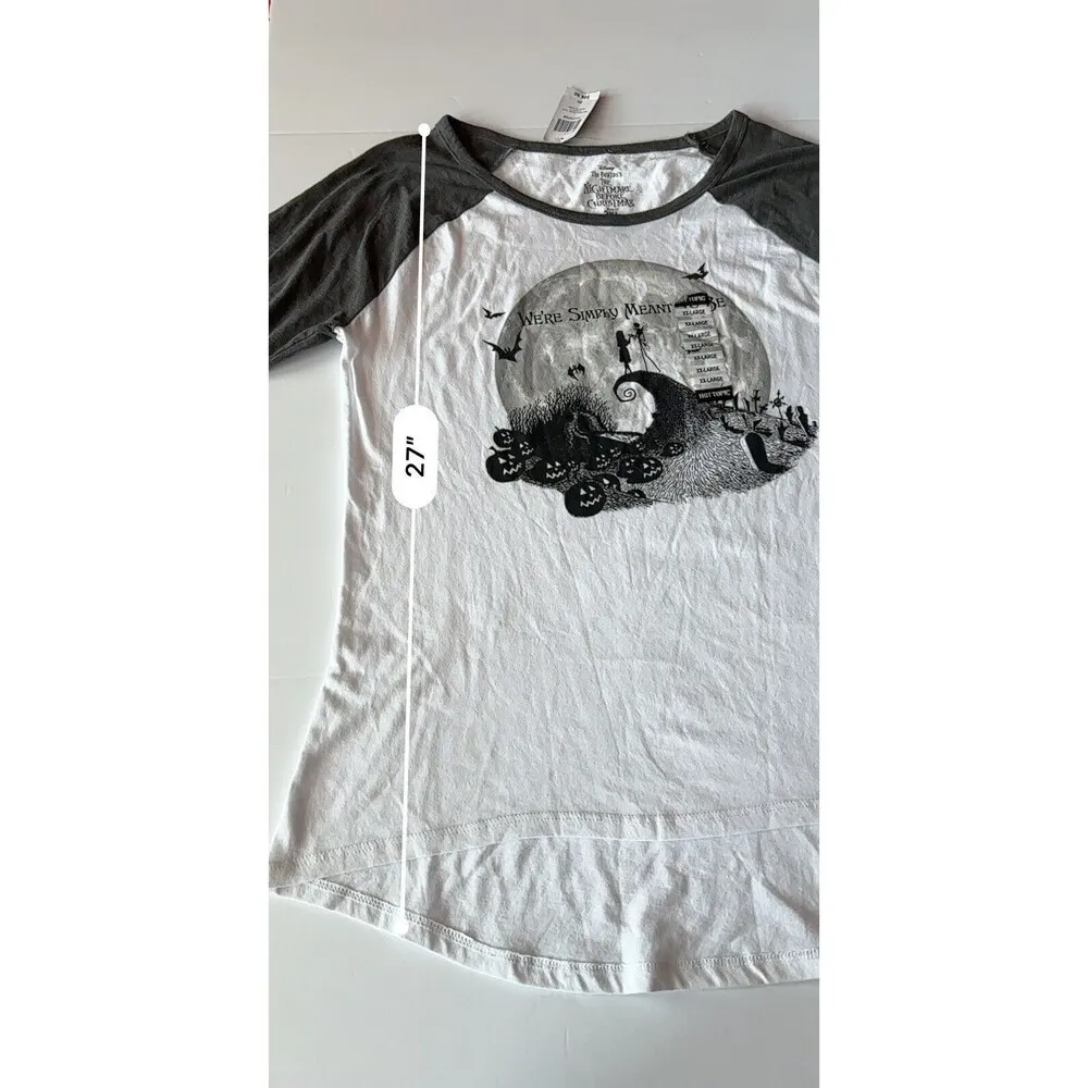 Hot Topic Women's Nightmare Before Christmas Shirt Top Size 2XL 3/4 Sleeves NEW - Image 8