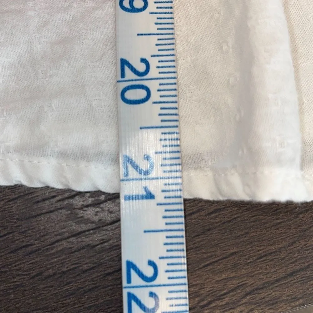 Bibi Womens Cami Top Tank Peplum Smocked Sleeveless 100% Cotton White Size Large - Image 7