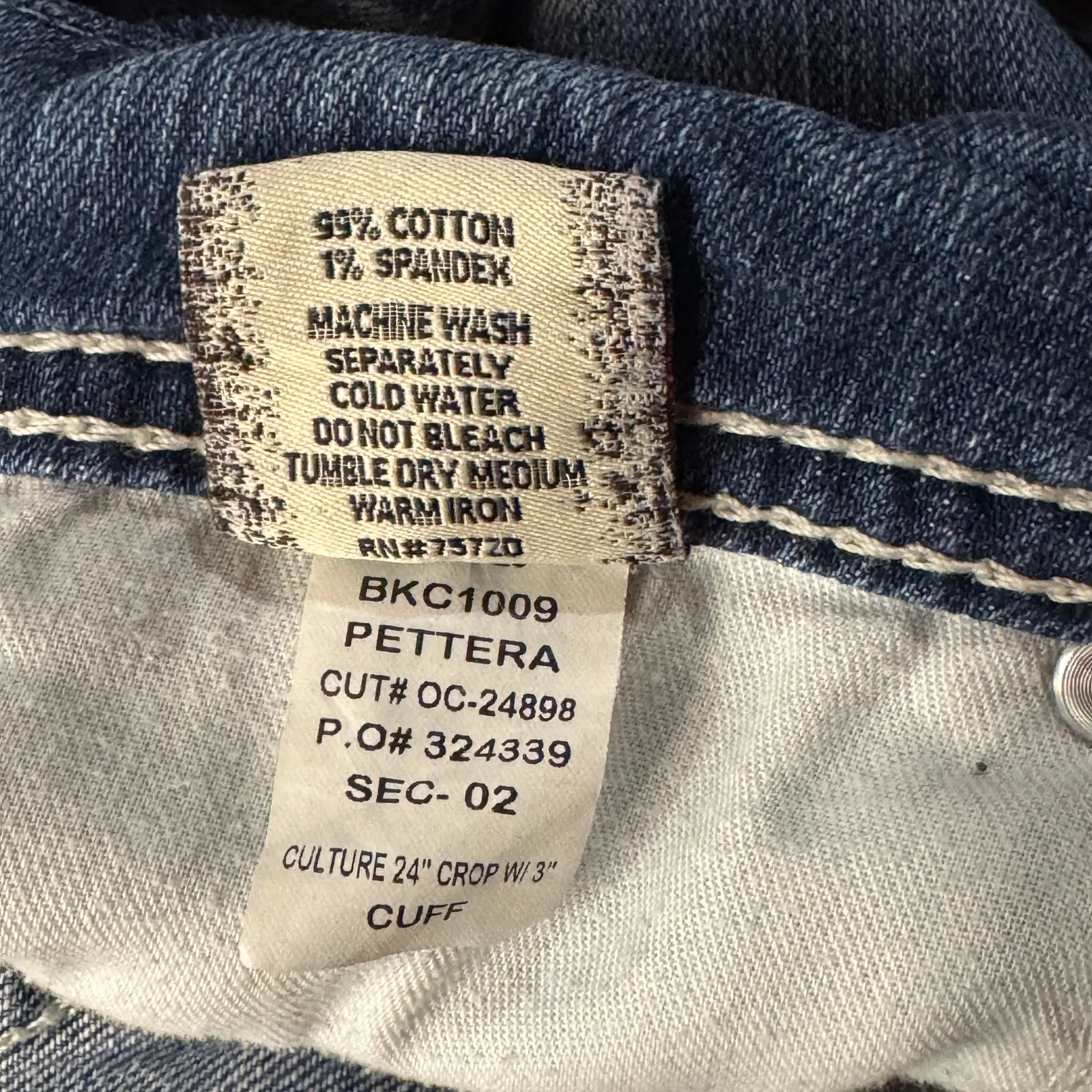 BKE SZ 29 Culture Cropped Jeans Low-Rise Zip-Fly Whiskered Faded Medium Wash - Image 13