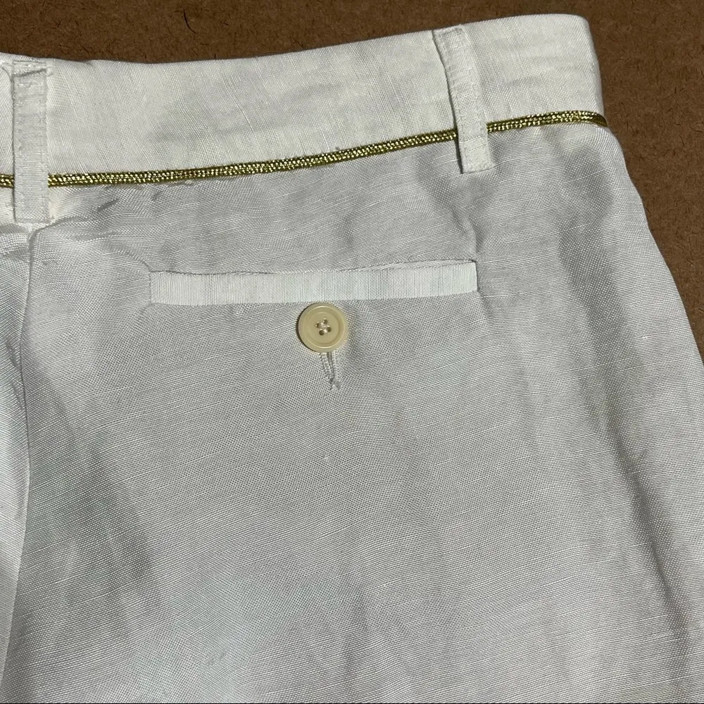 MOSCHINO White Linen Blend Trouser, Size 12 - Image 8