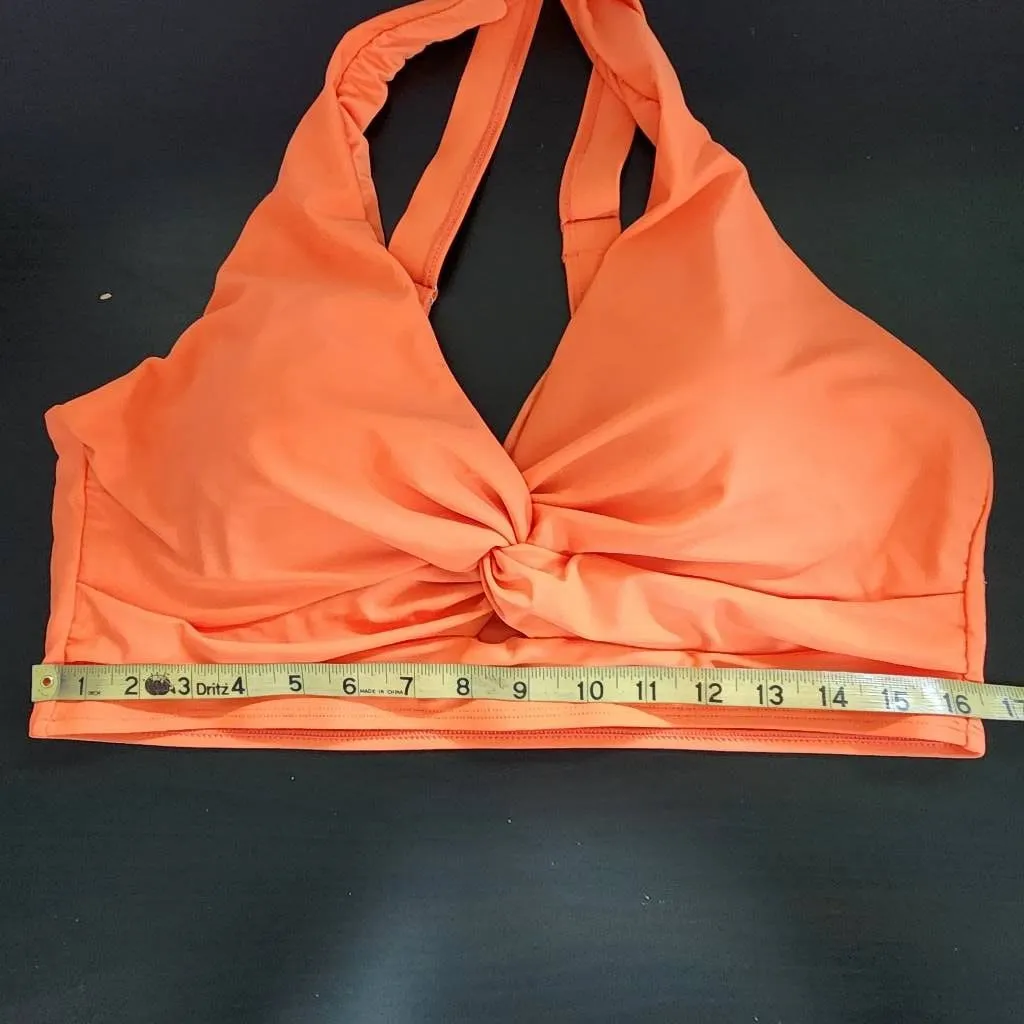 Tempt Me Orange and Blue Floral Bikini with High Waist Bottoms NWT Size XXL - Image 11