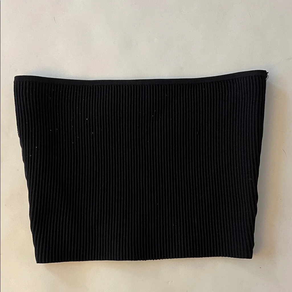 Babaton x Artizia Sculpt Ribbed Strapless Tube Crop Top S - Image 2