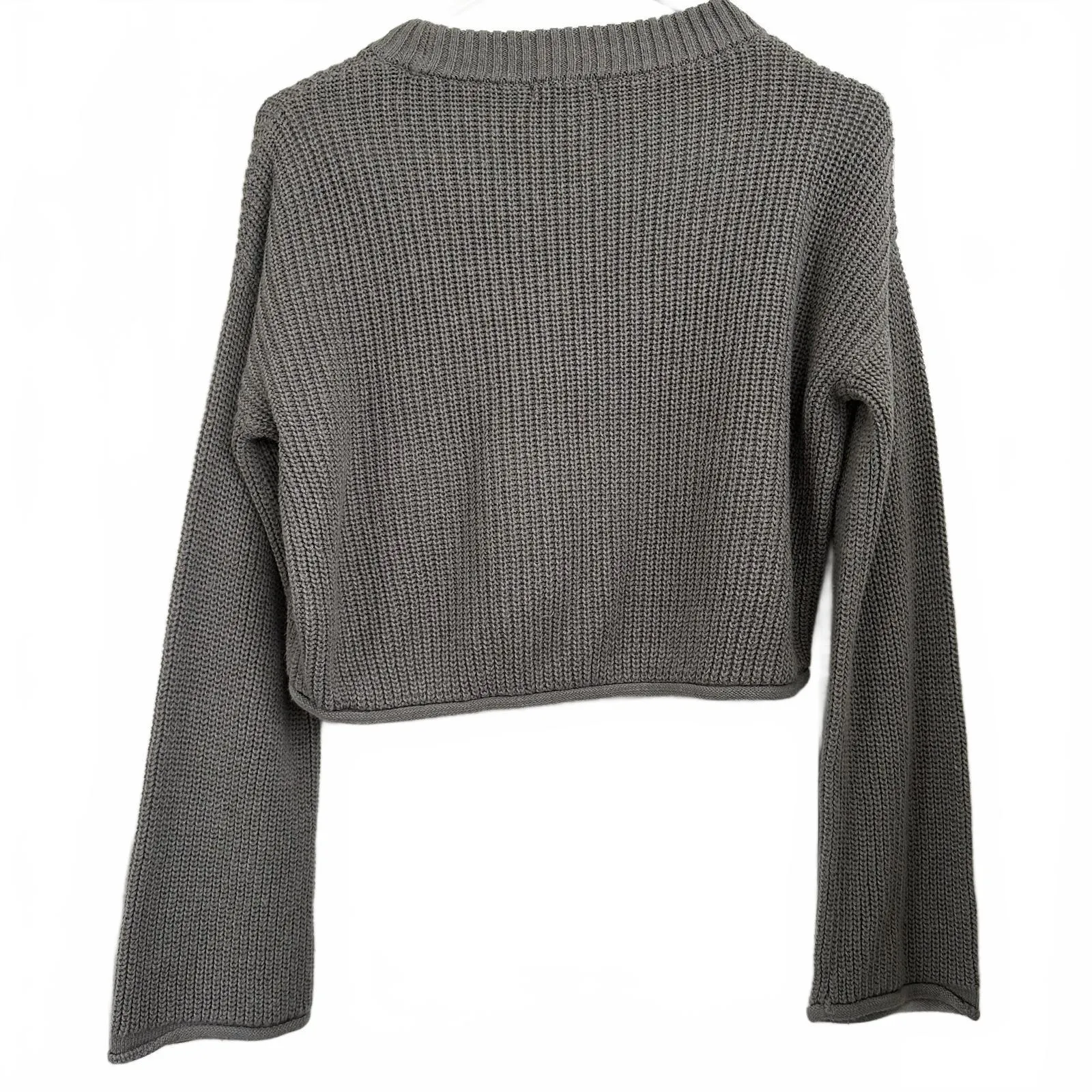 Wild Fable Crew Neck Boxy Pullover Sweater Light Gray Small - Image 6