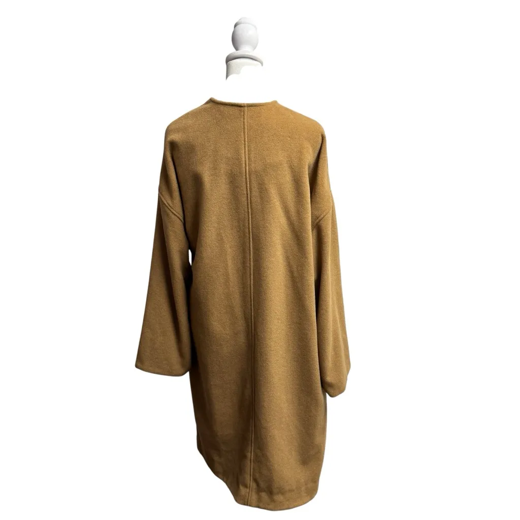 Amour Vert Irene Wool Blend Coat Long Sleeve Belted Camel Tan Small S - Image 4