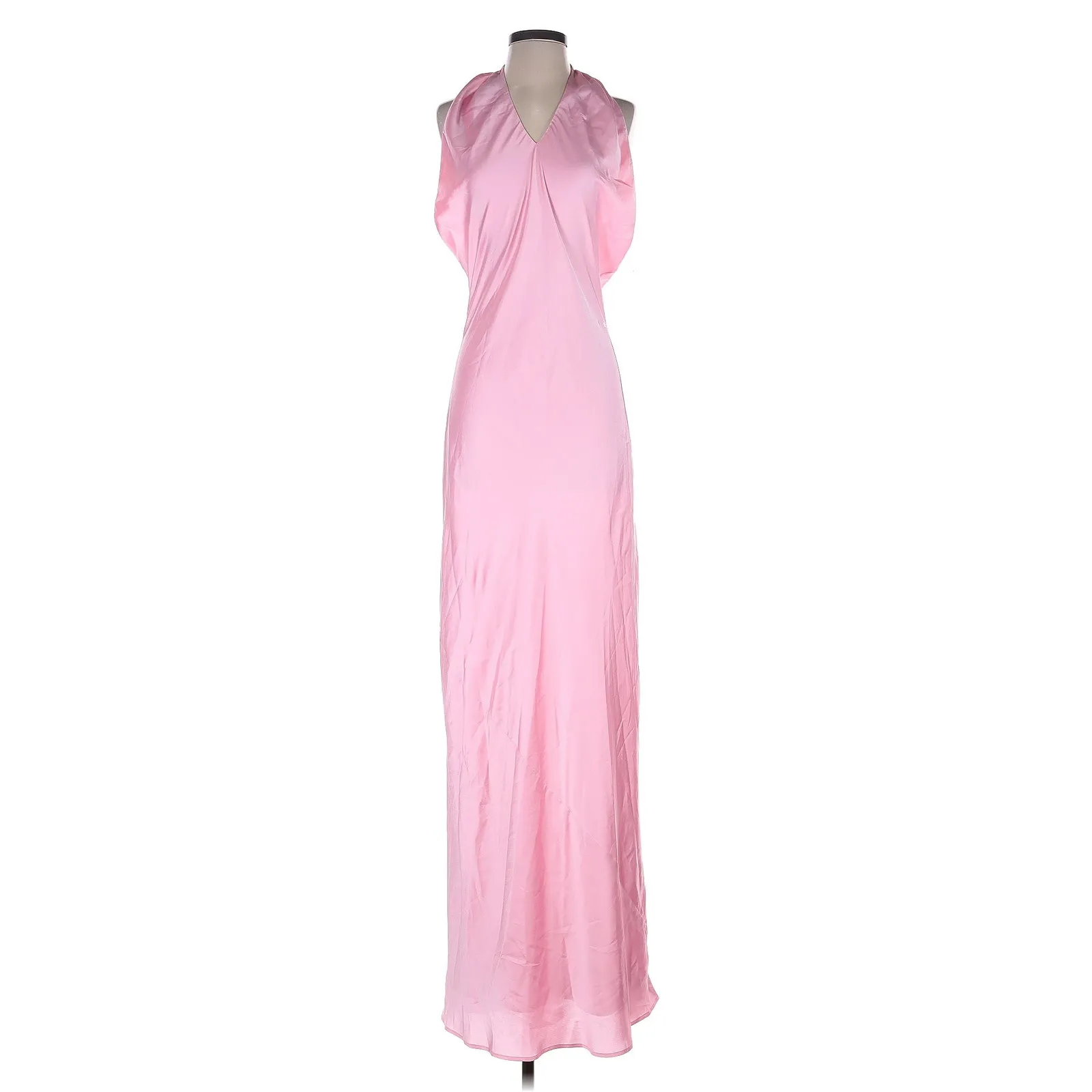 Show Me Your Mumu Jasmine Halter Maxi Dress in Light Pink Luxe Satin M - Image 5
