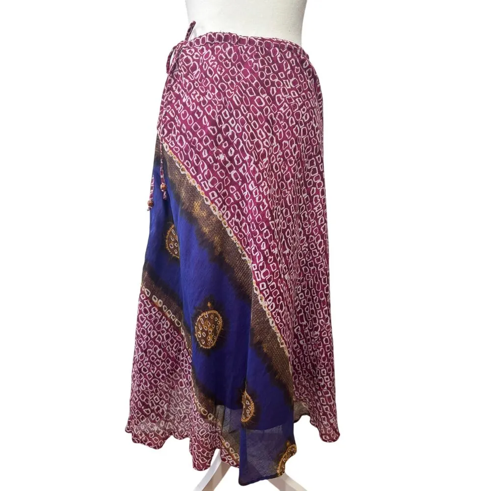 The Territory Ahead  Skirt Women LP Purple Blue Boho Cotton Cottage Lagenlook - Image 2