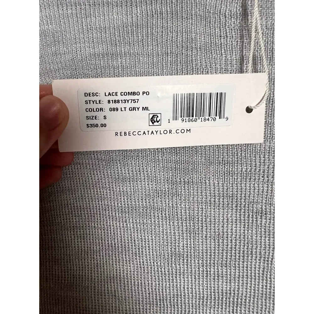 Rebecca Taylor Gray White Lace Combo Pullover Alpaca Wool Sweater Size S - Image 40