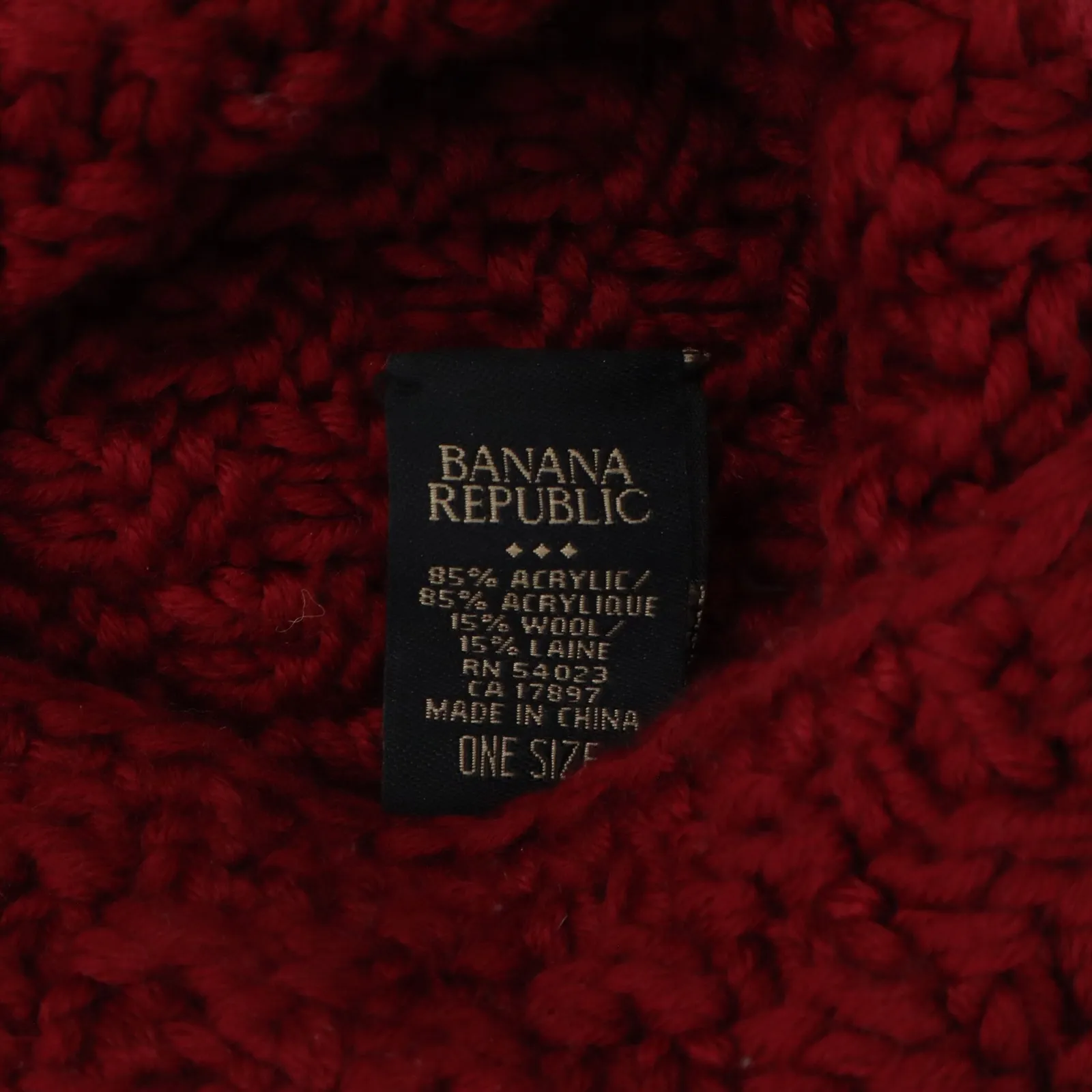 Banana‎ Republic Red Crochet Beret Cable Knit Cottage Beanie Cap Hat OS - Image 5