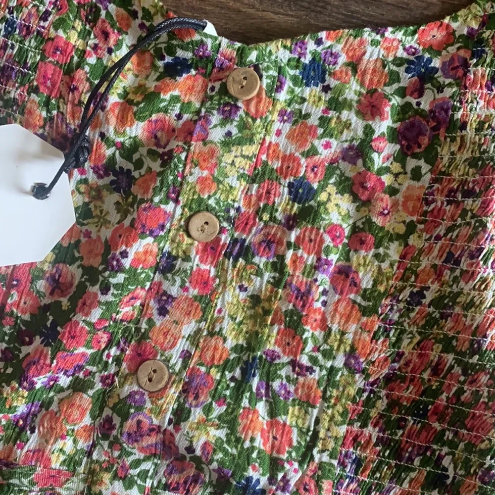 Green Pink Floral Dress - Image 5