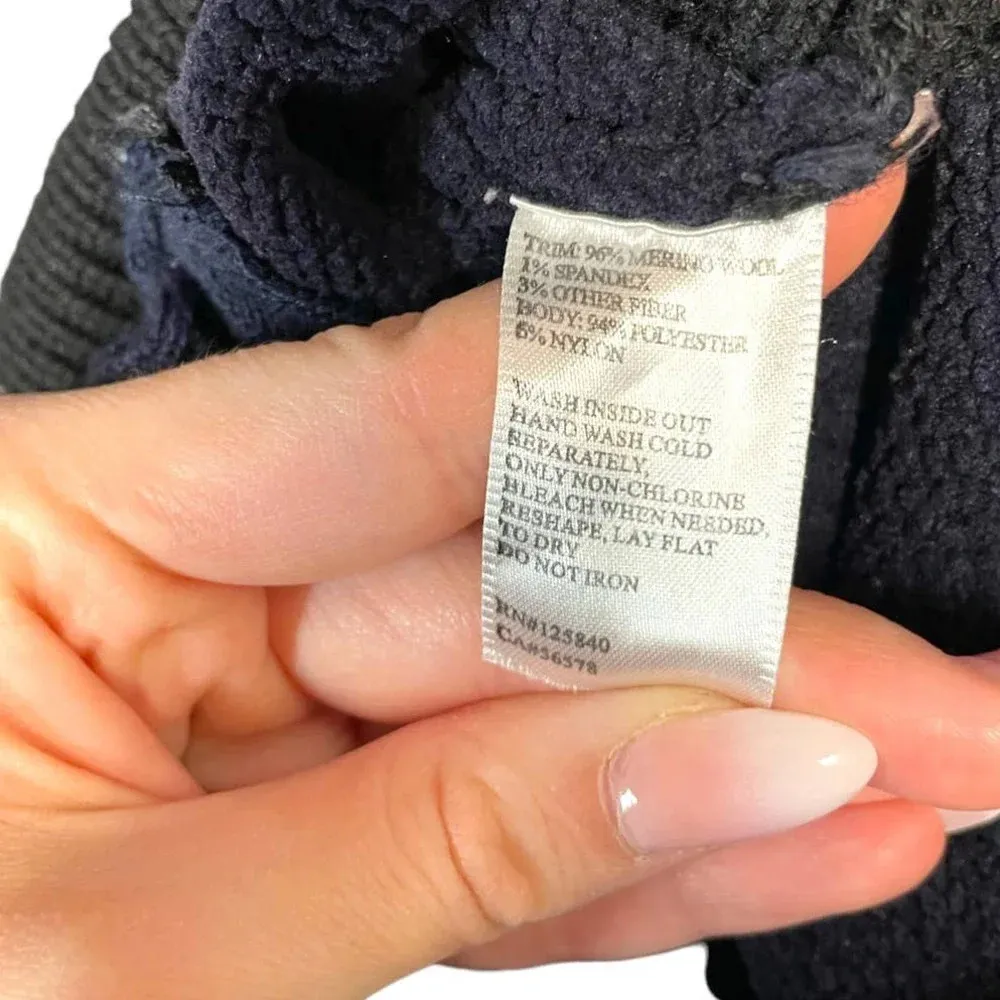 INTERMIX Elena Bomber Knit Jacket Sweater‎ Navy Blue Black Size Small - Image 8