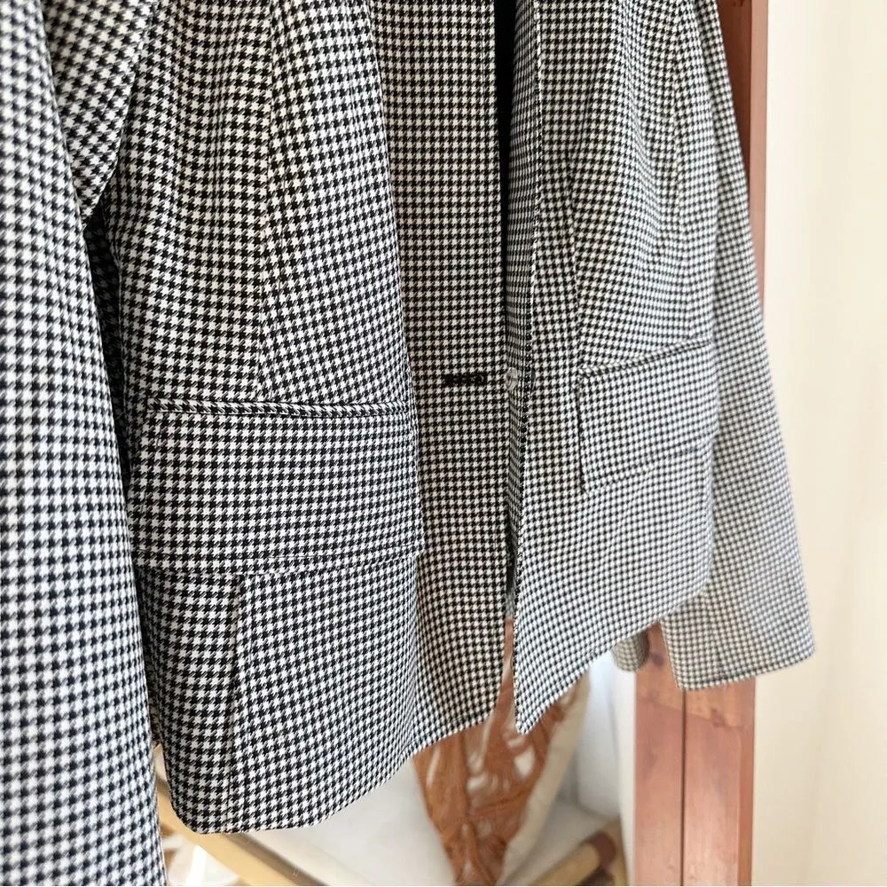 NEW WORTH NEW YORK Mini Houndstooth Jacket Stretch Wool Black White Women's 2 - Image 2