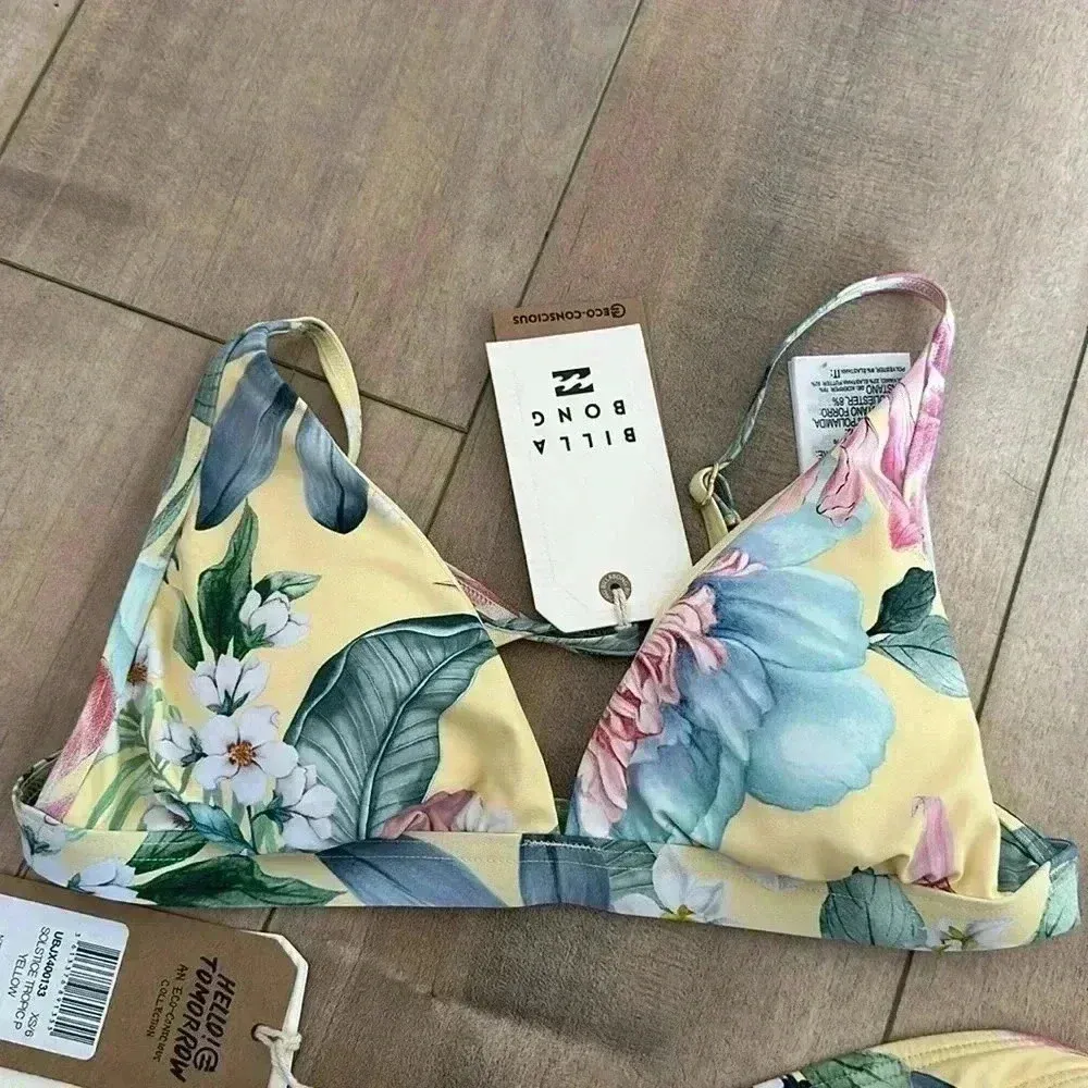 NWT Billbong Solstice Tropic Swimsuit 2 Piece Floral Yellow Sz XS - Image 5