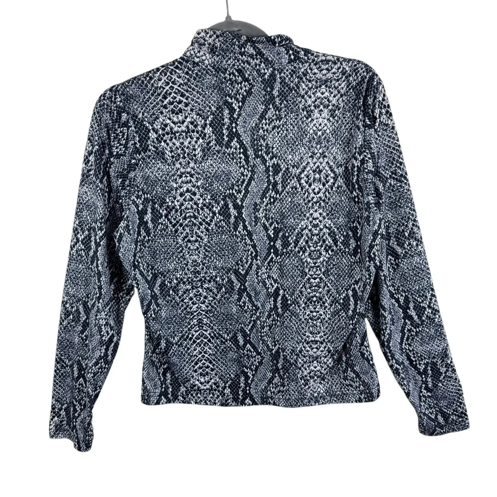 NILS Brooklyn Black White Snakeskin 1/2 Zip T - Image 2