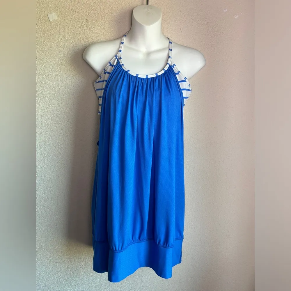 Lululemon No Limited Tank/Bra Combo in Pipe Dream Blue and White Stripes 10 - Image 8