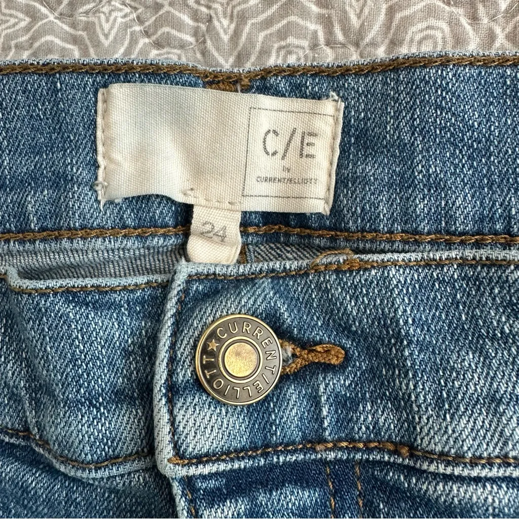 Current/Elliott The Painter Wide Leg Denim Blue Jeans Size 24 - Image 4