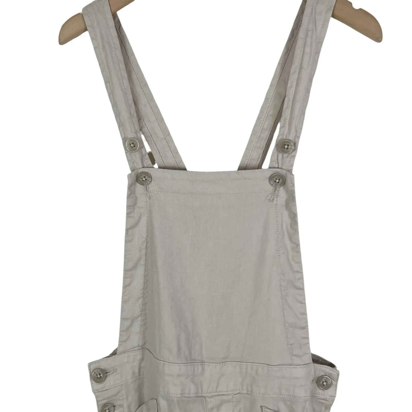 Evereve Beth Wide Leg Linen Blend Overalls in Barely Beige Size 26 - Image 5