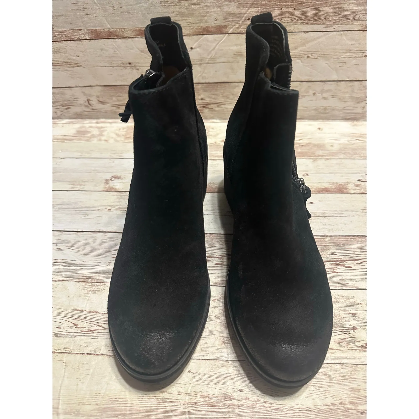 Sofft Shoe Emeline Wedge Bootie SZ 8.5M Black Suede Leather Boot NWOT New Ankle - Image 4