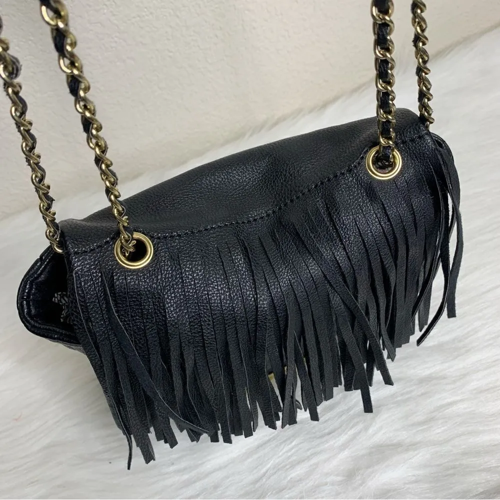 Steve Madden Black Fringe Crossbody/Shoulder Bag - Image 10