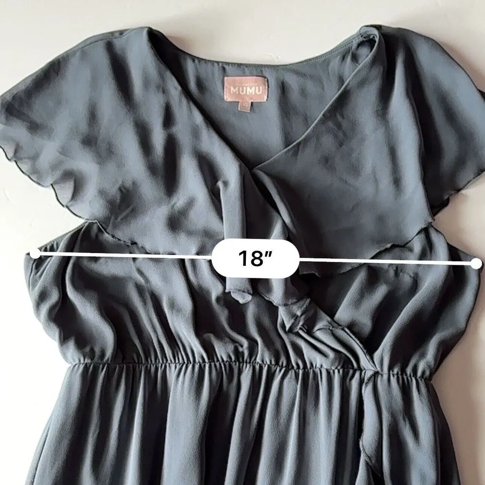 Show Me Your Mumu Dress Women’s Size XL Blue Chiffon Jess Ruffle Bridesmaid - Image 8