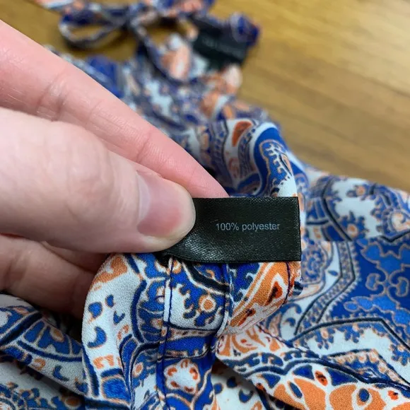 The Limited Halter Top Womens‎ Size Small Paisley Print Sleeveless Blouse Blue - Image 6