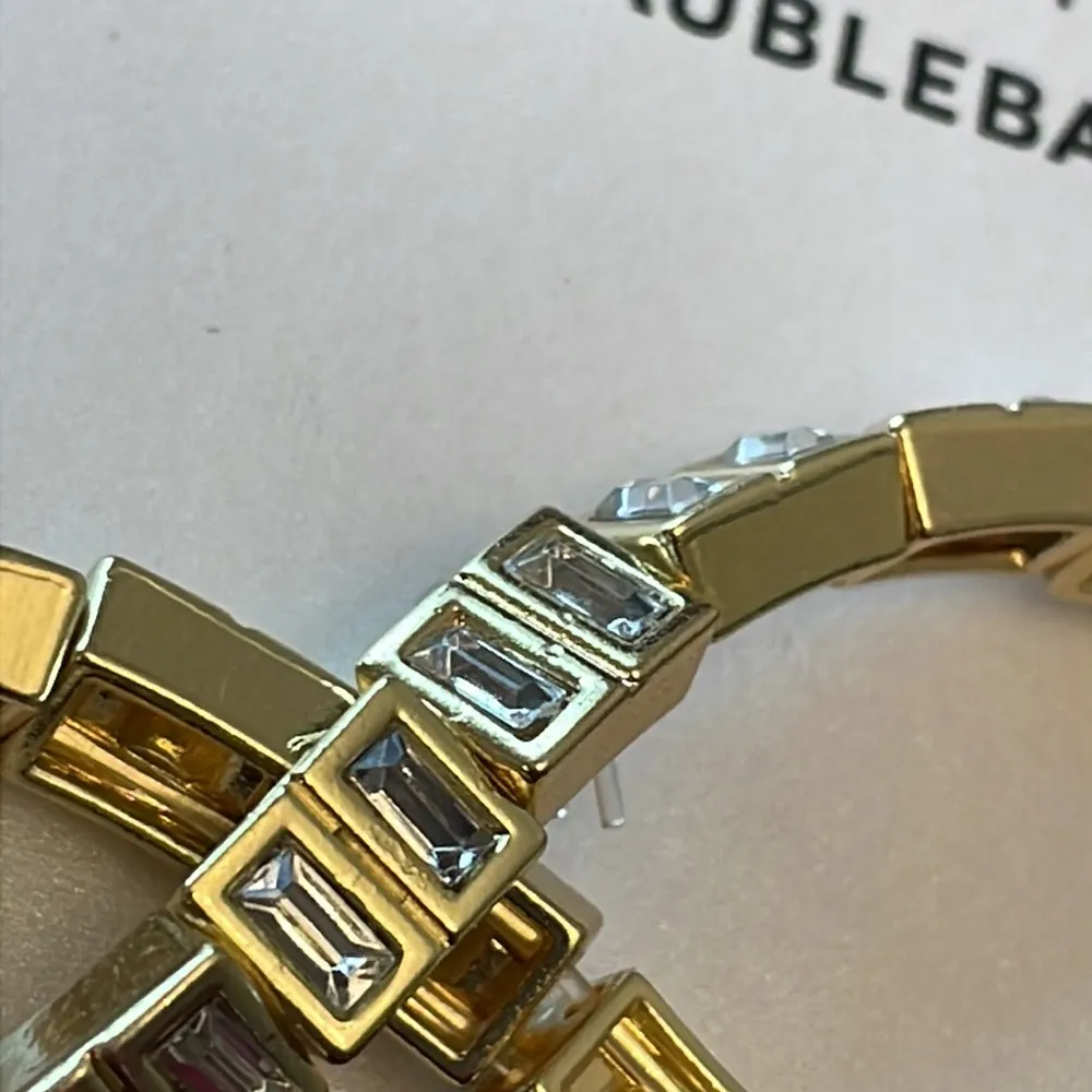 SUGARFIX by BaubleBar Baguette Stretch Bracelet Gold CZ sone fashion jewelry New - Image 2