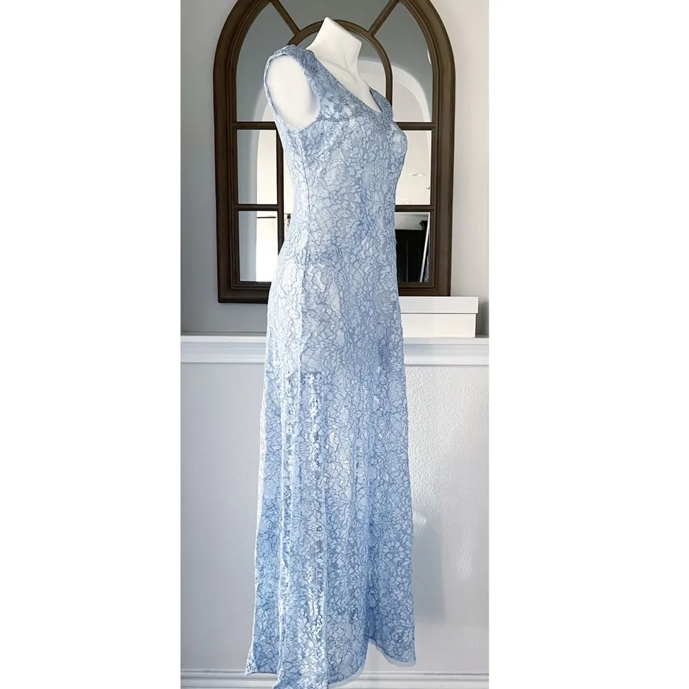 Mikael Aghal Sheer Lace Maxi Dress, Size 8 New w/Tag Retail ~ $495 - Image 2