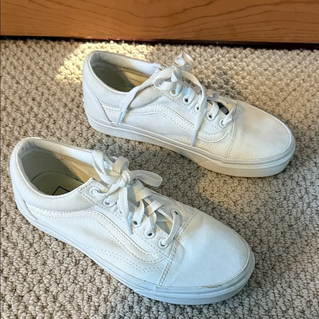 Vans Size 6.5 Women's or 5 Men's White Skater Sneakers 500714 Tennis Shoes - Image 15