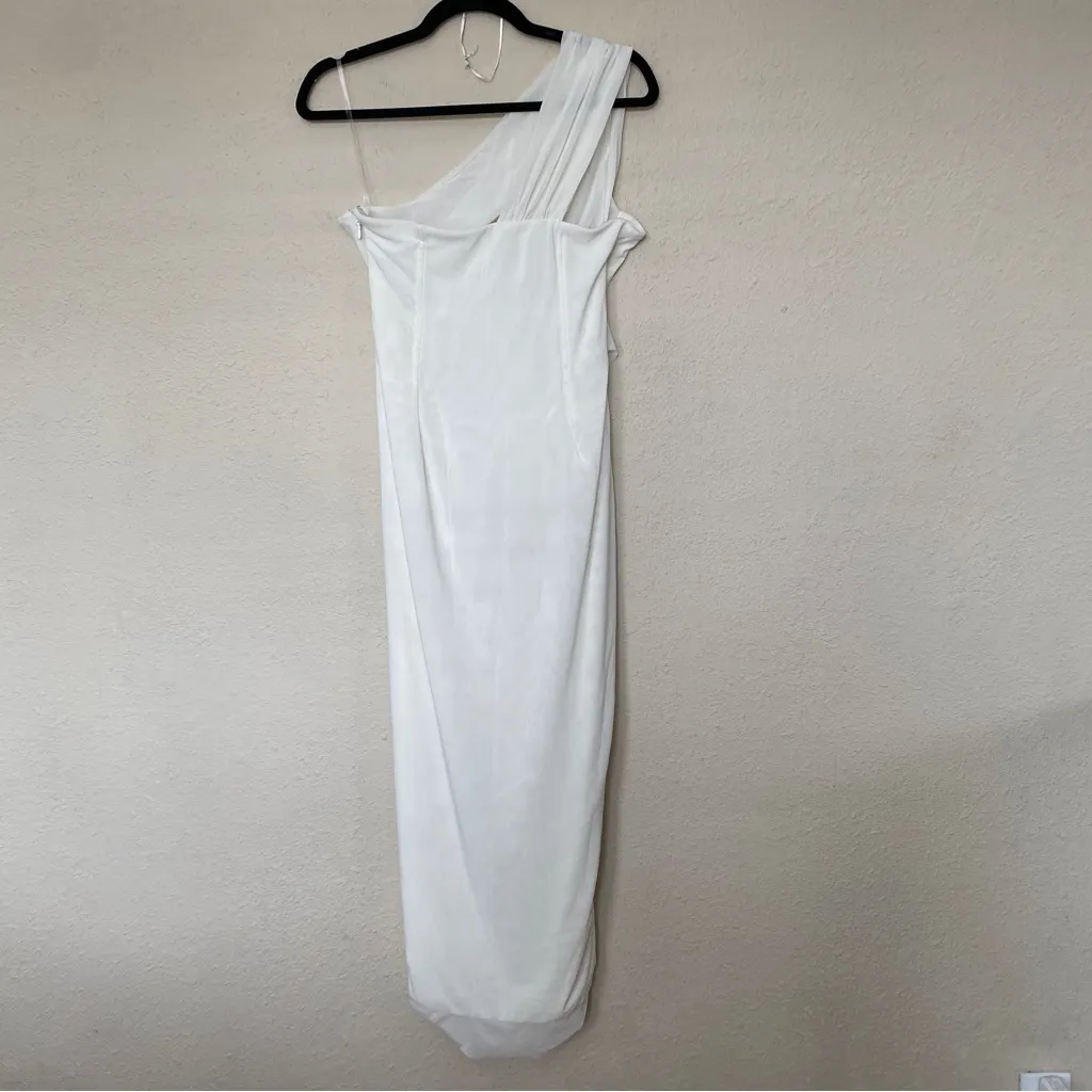 HOUSE OF CB L D-DD 'Valentina' Ivory‎ Asymmetric Cutout Midi Dress NWOT - Image 8