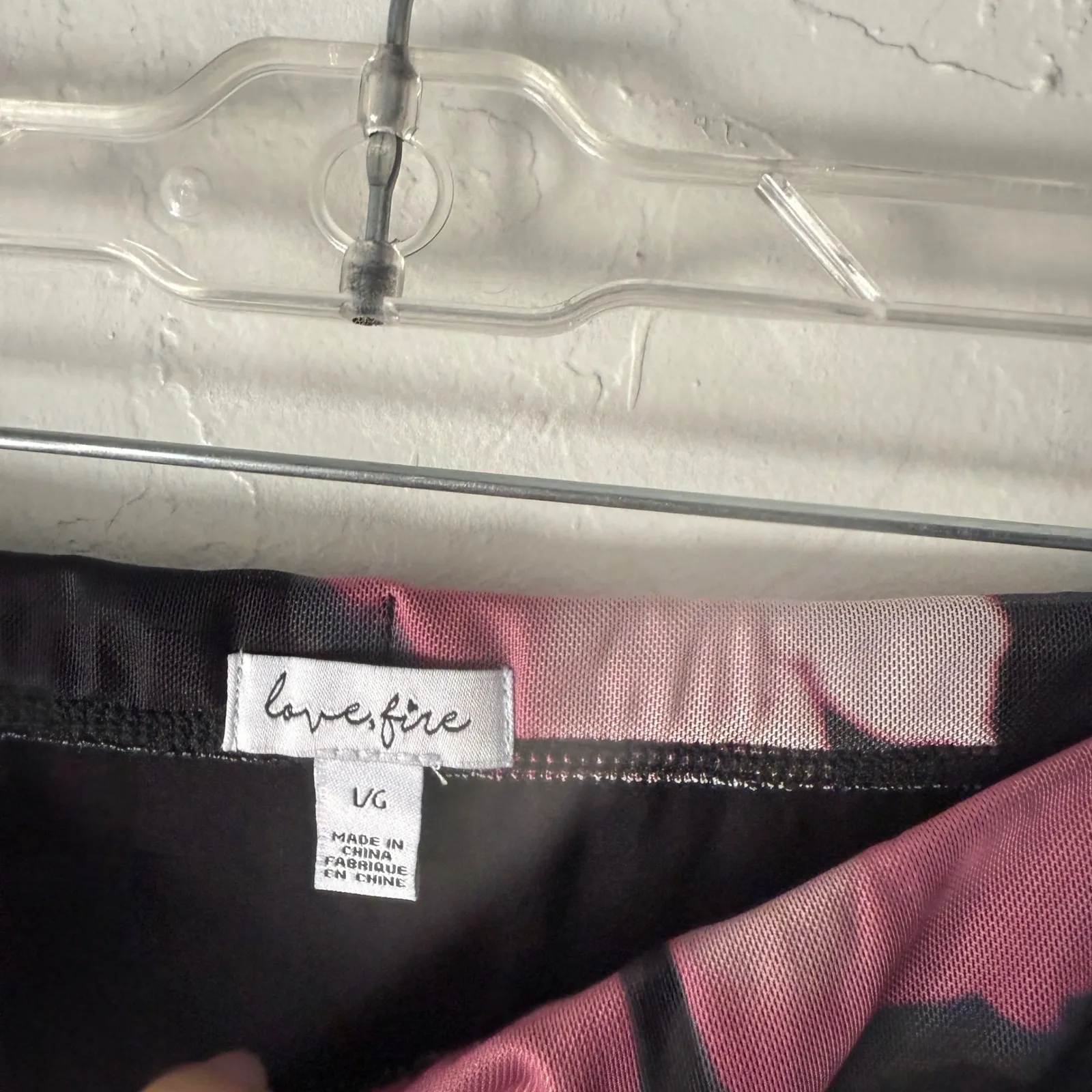 Lovefire Floral Print Maxi Skirt Large Pink Black Sheer Whimsigoth Grunge‎ Fairy - Image 3