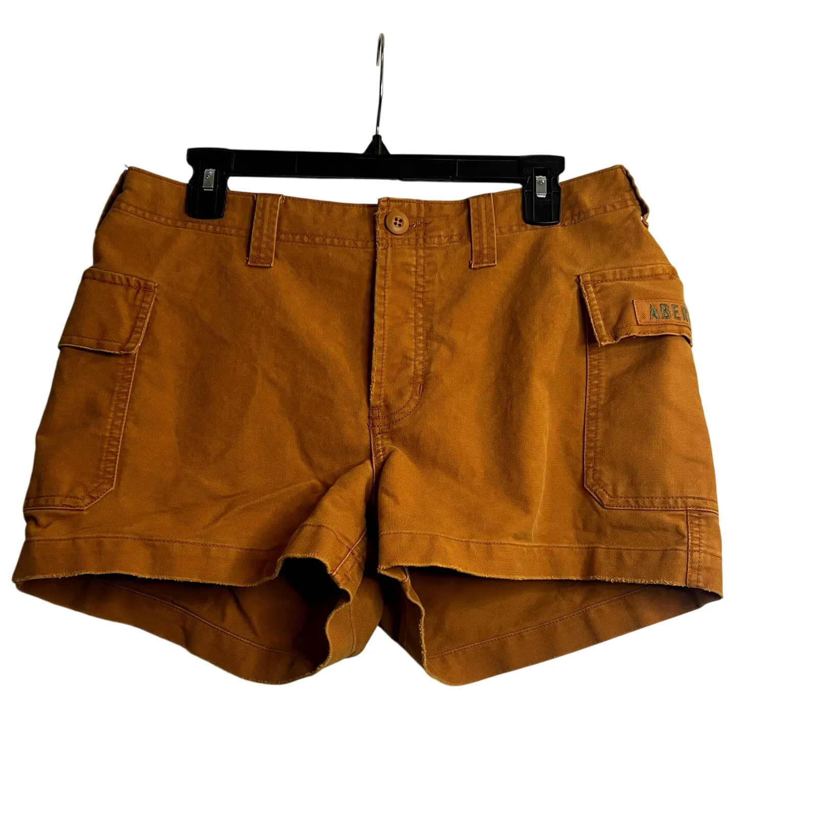 Abercrombie & Fitch Vintage Y2K cargo shorts brown orange A&F size 10 - Image 3
