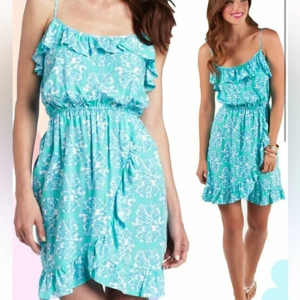 Lilly Pulitzer Kalen Lagoon Hey Sailor Flounce Ruffle Dress Women’s Small - Image 2