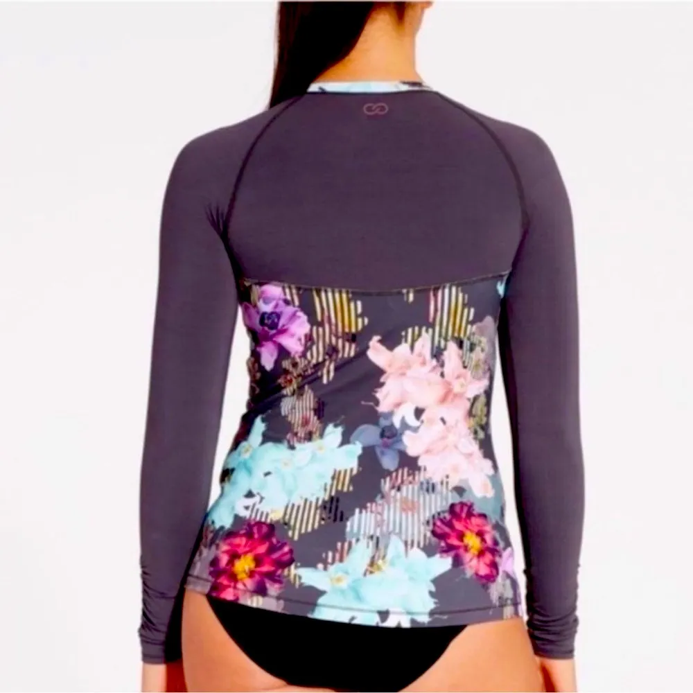 NWT CALIA by Carrie Underwood Botanical Garden Floral Rashguard M Black Size M - Image 4
