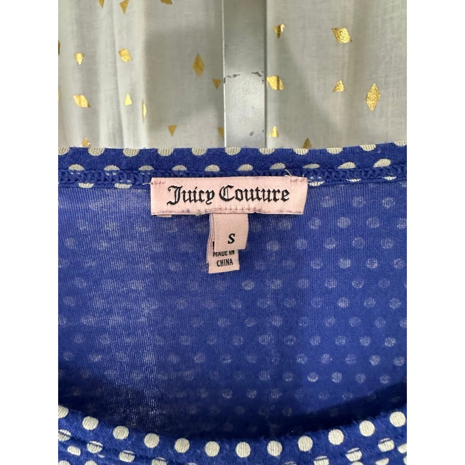 Vintage Y2K Juicy Couture Polka Dot Sleep T-Shirt Bootie Shorts Pajamas PJs S/M - Image 4