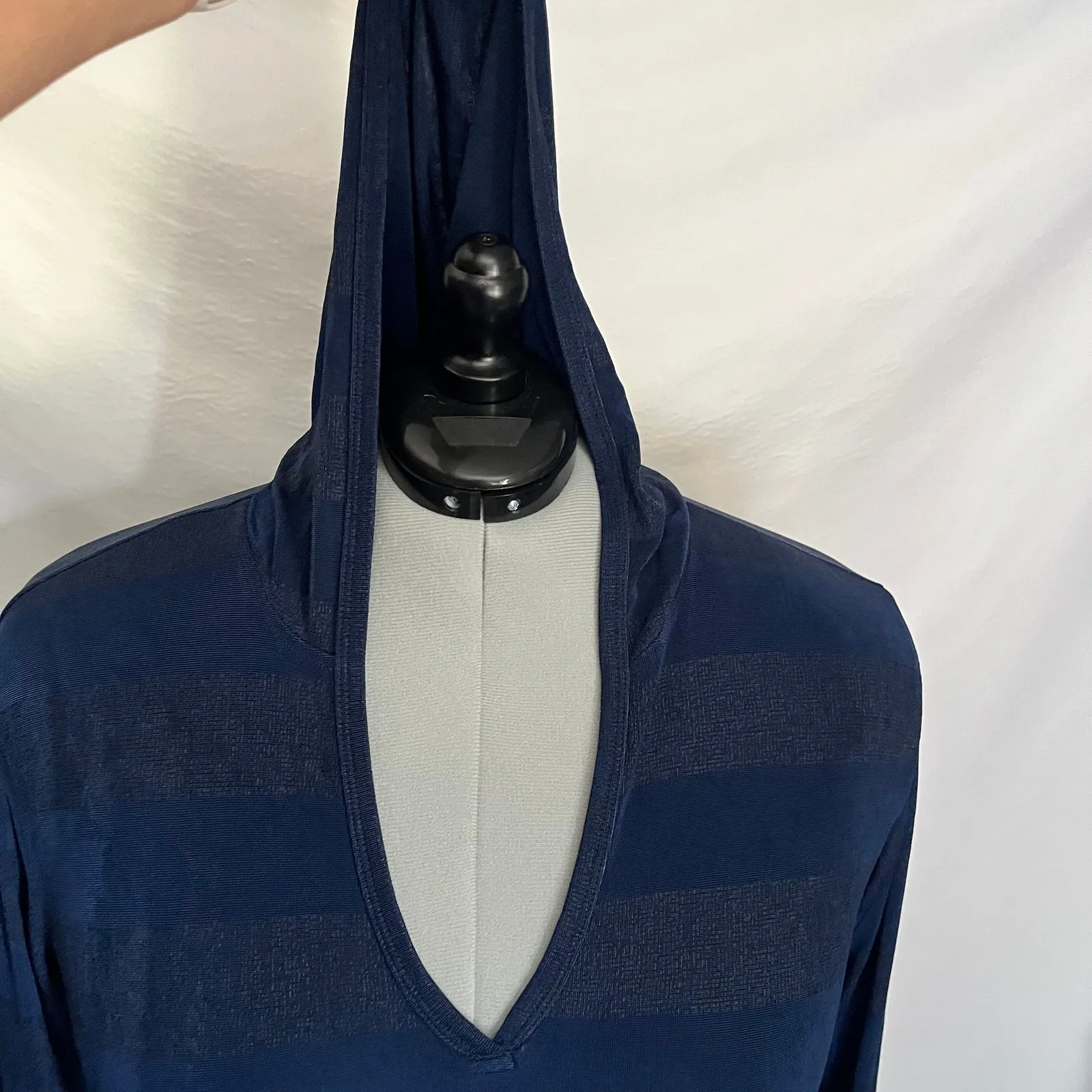 Chicos Travelers Hooded Jersey Womens Top Sz 16 Resort Capsule Packable Lounge Blue - Image 12