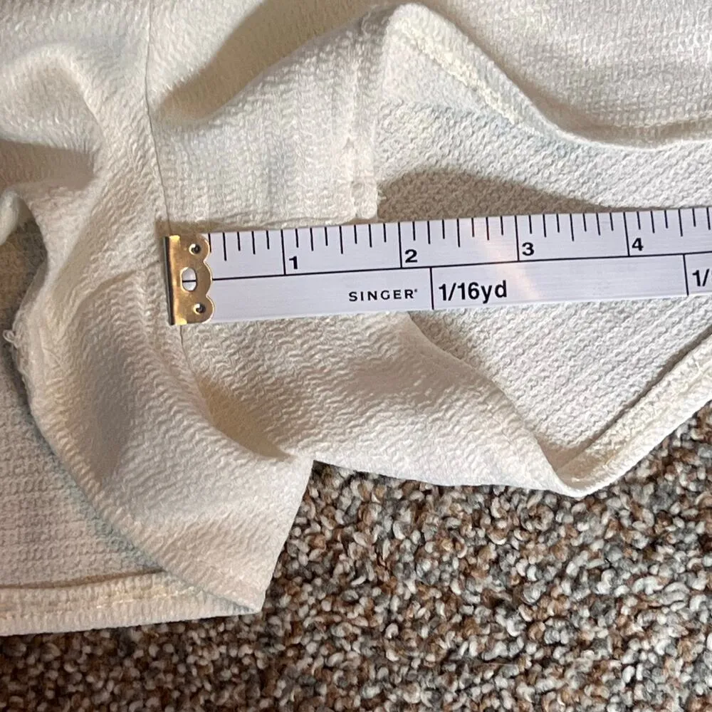 MNG Mango 100% Viscose White Shorts.  Size Medium - Image 5