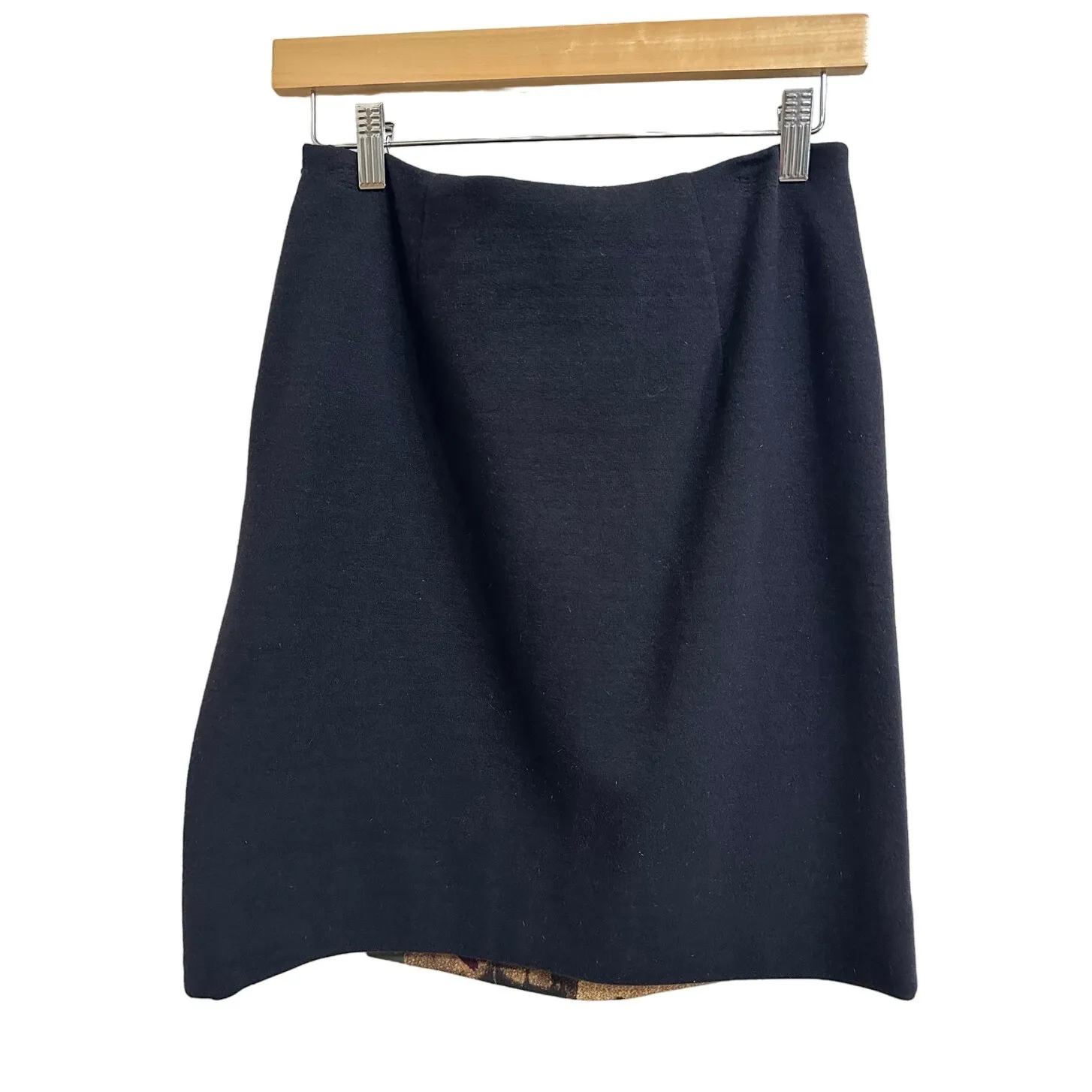 Moschino Couture vintage women's wool‎ silk multi print plaid leaves skirt 10 - Image 6