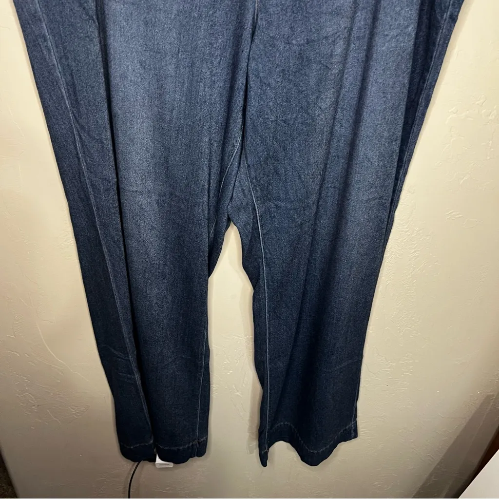 Mid Rise Classic Fit Wide Leg Viscose Lyocel Long Tall Trouser Jeans - Image 5