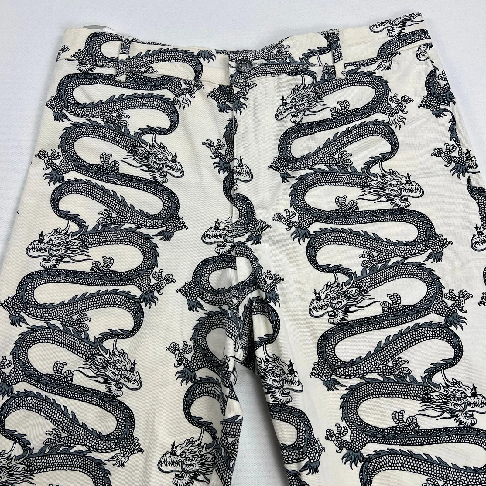 MOTEL Rocks Zoven Trousers Dragon Rope White High Waist 32" Inseam Size M - Image 5